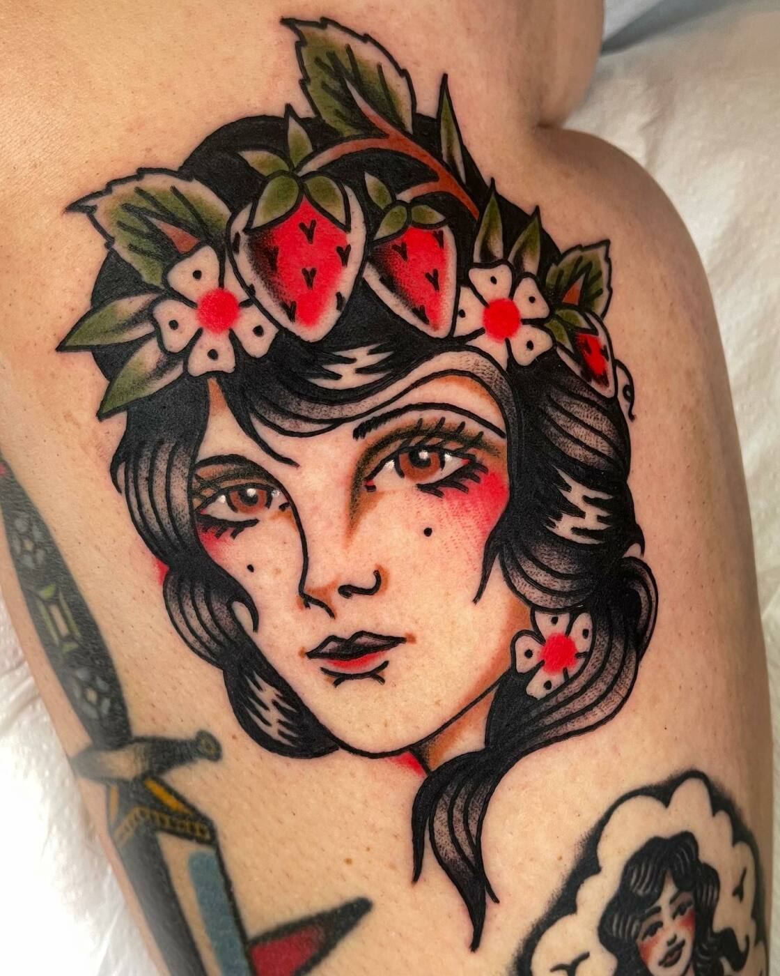 Sad, pretty lady head. Chase Tucker from Blackend Tattoo in Minneapolis, MN  : r/tattoos