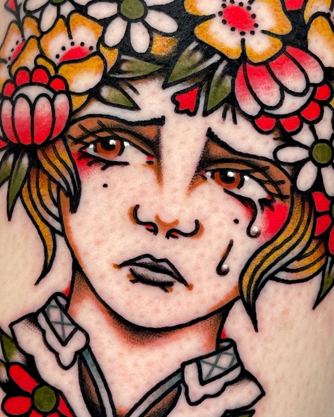 Sad, pretty lady head. Chase Tucker from Blackend Tattoo in Minneapolis, MN  : r/tattoos